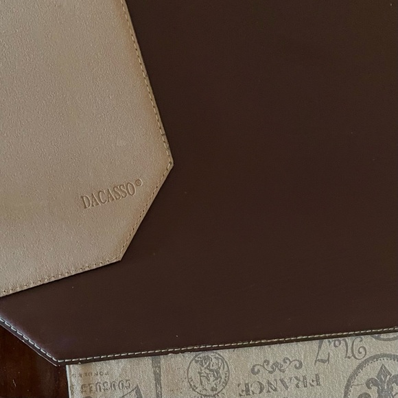 SIX Dark Brown Leatherette Dacasso Placemats 12” X 17” - Picture 5 of 5